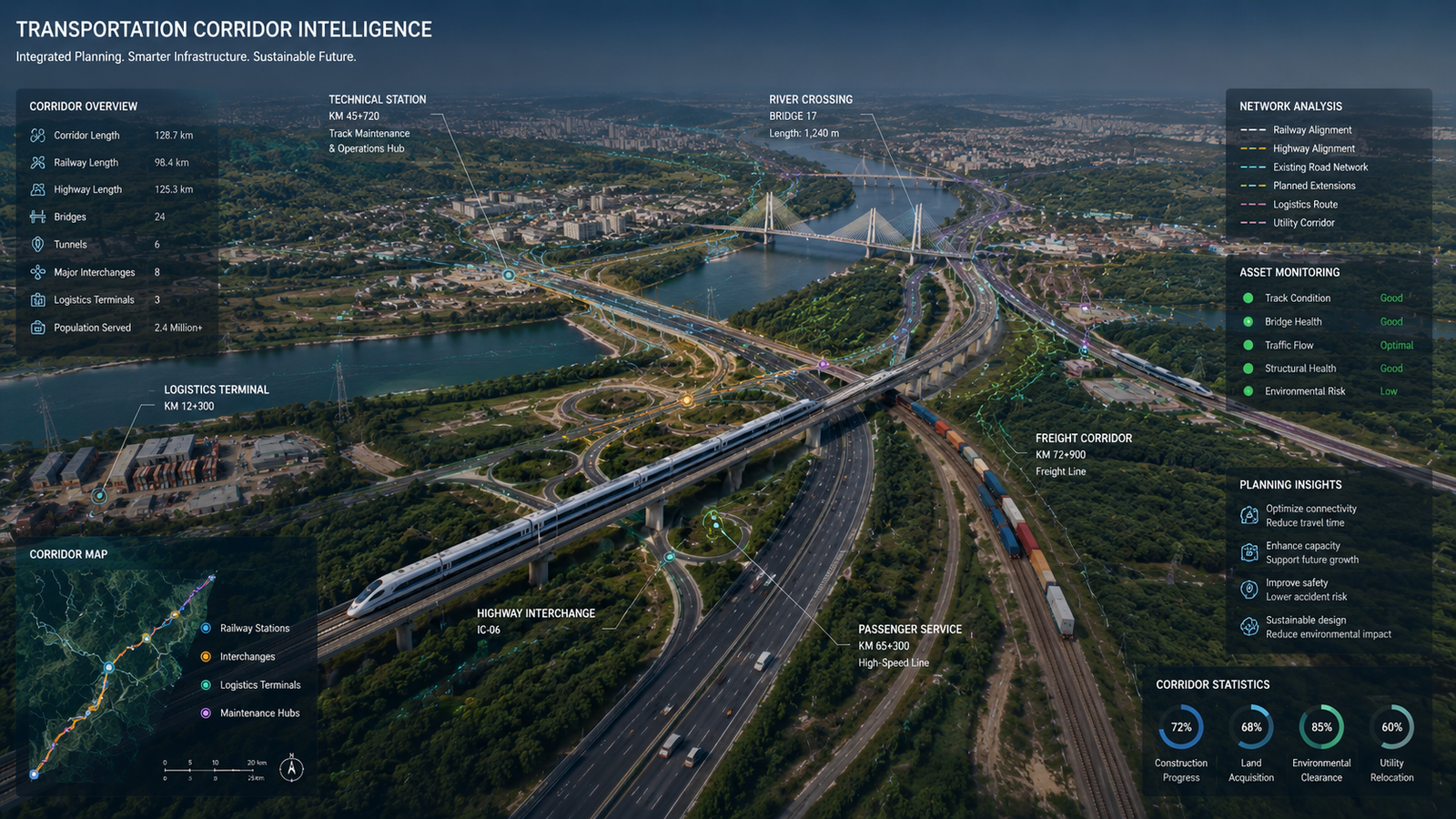 Transportation corridor planning and infrastructure intelligence